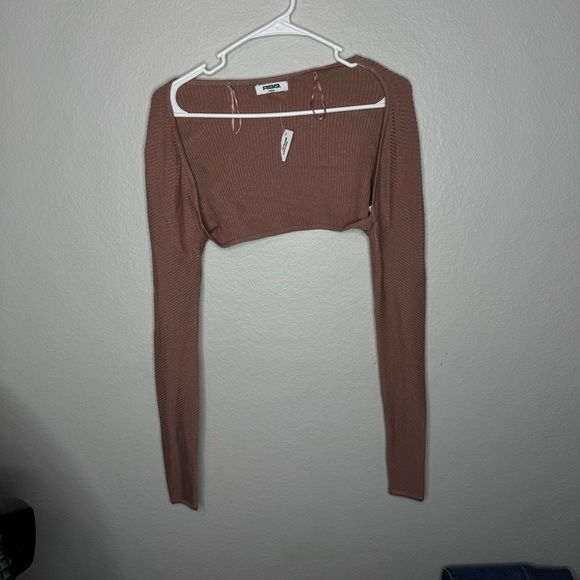 NWT Tilly’s RSQ Woman’s Brown Long Sleeve Shrug size medium - Picture 5 of 6